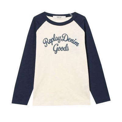 REPLAY｜リプレイ＆サンズ プリンティッド ロゴ ロングスリーブド Tシャツ｜トップス