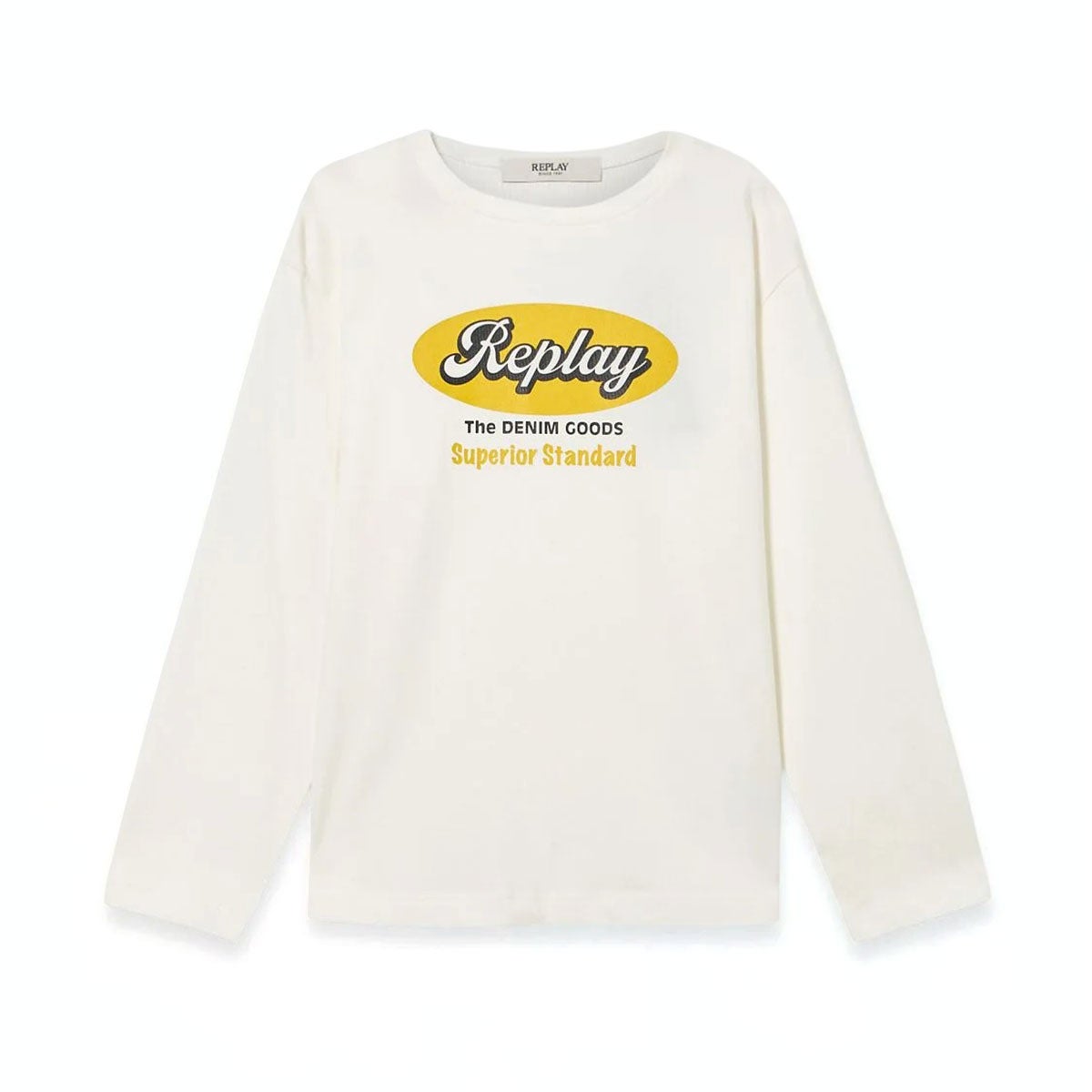 REPLAY｜リプレイ＆サンズ インダストリアル スタイル ロゴ ロングスリーブド Tシャツ｜トップス