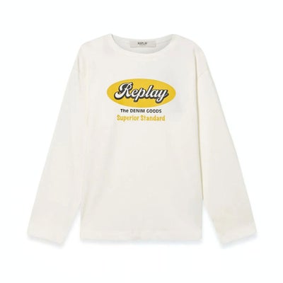 REPLAY｜リプレイ＆サンズ インダストリアル スタイル ロゴ ロングスリーブド Tシャツ｜トップス